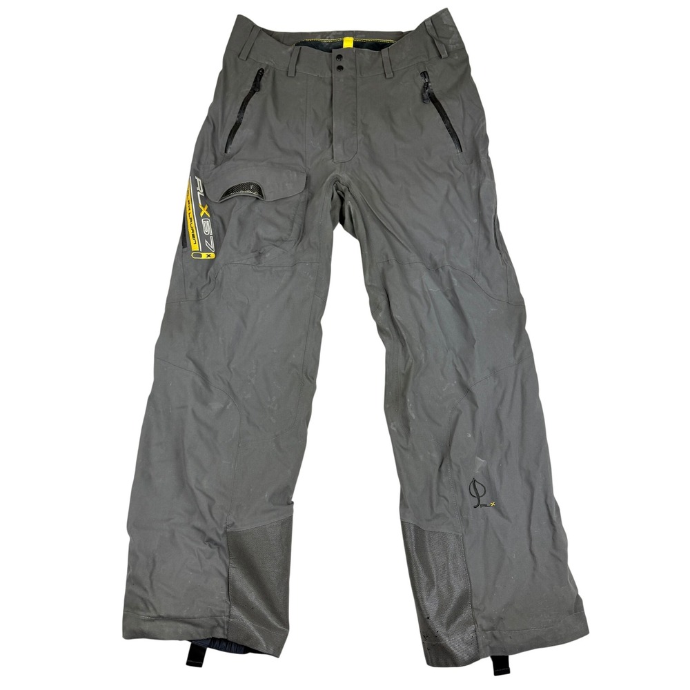 RLX Ralph Lauren Ski Pants Mens M Grey RECCO Rescue Waterproof Snowboard Outdoor